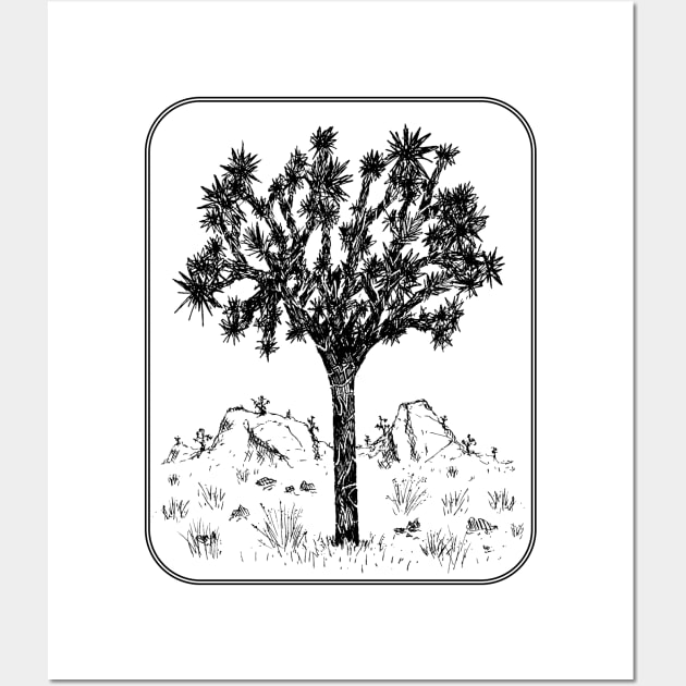 Joshua Tree (Border) Wall Art by Hinterlund